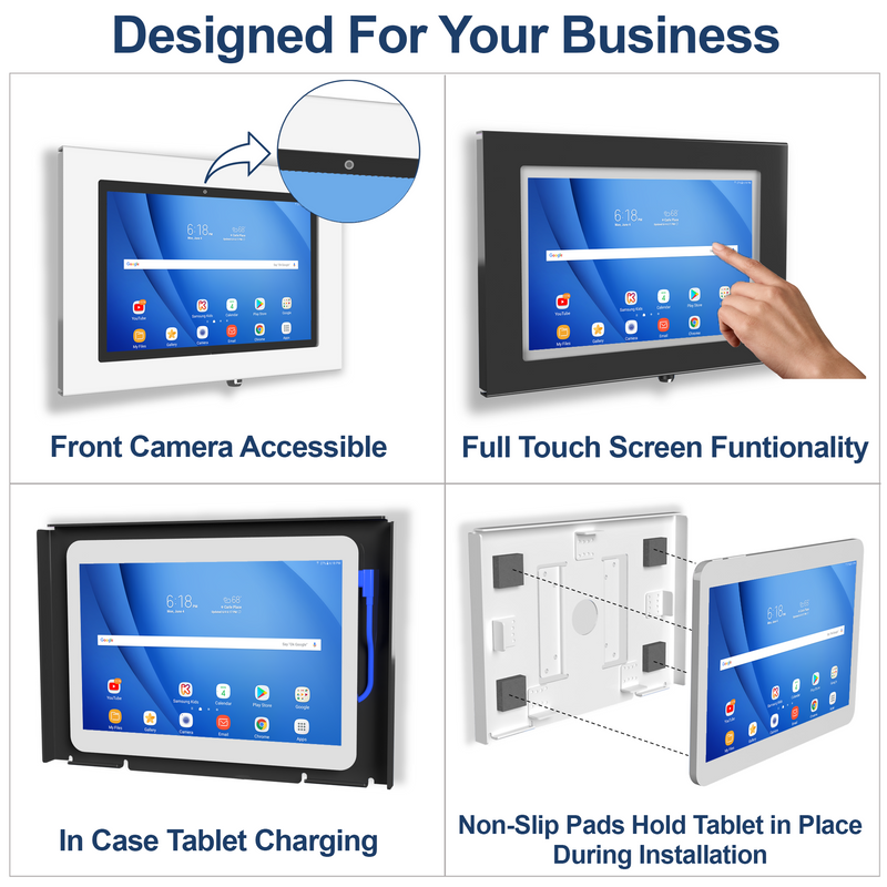 8" Metal Samsung Galaxy TAB A E S S2 8" 8.4" 8.7" Lite Tablet Security Wall Mount Enclosure VESA Ready