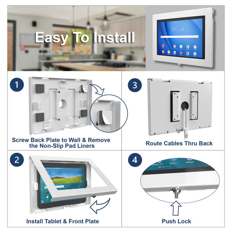 8" Metal Samsung Galaxy TAB A E S S2 8" 8.4" 8.7" Lite Tablet Security Wall Mount Enclosure VESA Ready
